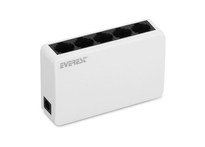 SWITCH 5 PORT 10/100MBPS 5V/0.6A ETHERNET SWITCH HUB EVEREST ESW-105