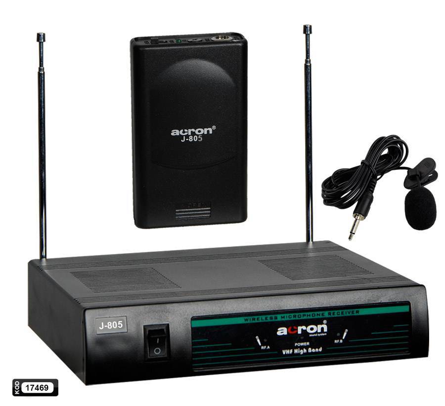 ACRON J-805 MİKROFON SİSTEMİ VHF EL WIRELESS 50HZ-20KHZ 90DB KABLOSUZ MİKROFON