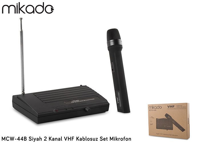 MİKADO MCW-44B MİKROFON SETİ KABLOSUZ 2 KANAL VHF 40 HZ - 16 KHZ +/- 3DB FREKANS MİKROFON SETİ