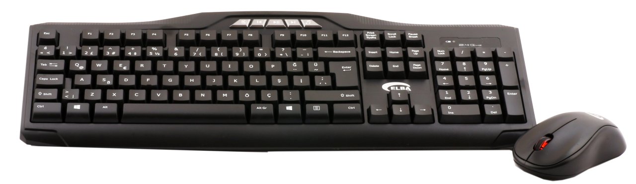 ELBA EC-266 KLAVYE+ MOUSE SET USB KABLOSUZ SET Q KLAVYE SAĞ,SOL EL UYUMU KLAVYE MOUSE SET