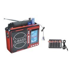 RADYOLU MÜZİK ÇALAR USB/SD/TF/MP3  6V-1.5W AM/FM/SW1-8 10 BANDS SOLARLI ŞARJLI RADYO KAMAL KM-1300