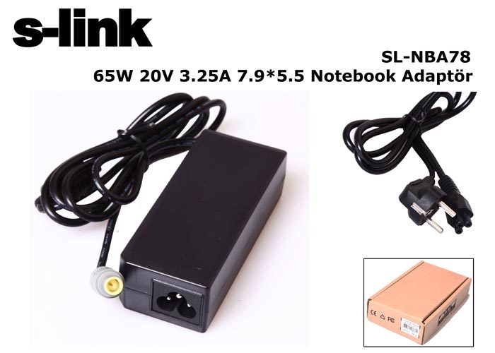LENOVO NOTEBOOK STANDART ADAPTÖR 65W 20V 3.25A 7.9*5.5 IBM ADAPTÖR S-LINK SL-NBA78