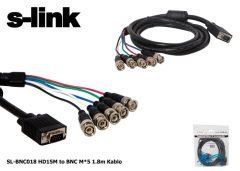 ÇEVİRİCİ  KABLO HD15M TO BNC M*5 1.8M KABLO S-LINK SL-BNC018
