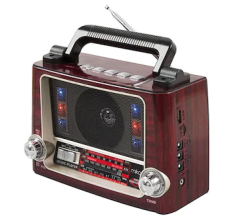 Mikado MDR-7BT Radyo Klasik USB-TF Destekli/FM-AM*SW/Bluetooth Serenad-K 3 Band Ahşap Kırmızı