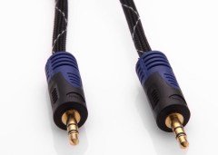 Ses Kablosu Stereo 1.5m 3.5mm Altın Uçlu Kılıflı S-link SLX-960