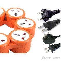 PRİZ 10A 2500W 250V ANAHTARLI ÇOCUK KORUMASI UNIVERSAL ŞEKLİ AYARLANABİLİR 6'LI GRUP PRİZ C.F.L.