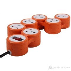 PRİZ 10A 2500W 250V ANAHTARLI ÇOCUK KORUMASI UNIVERSAL ŞEKLİ AYARLANABİLİR 6'LI GRUP PRİZ C.F.L.