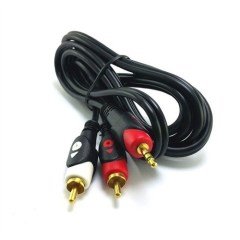 SES KABLOSU 1.5 METRE  3.5mm STEREO ERKEK+ 2RCA STEREO ERKEK SES KABLOSU GOLD KABLO SWAT FKT96