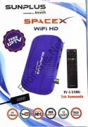 SUNPLUS DAHİLİ WİFİ FULL HD TKGS ÇANAKSIZ MİNİ UYDU ALICISI MAVİ UYDU 2 YIL ÜCRETSİZ SERVER