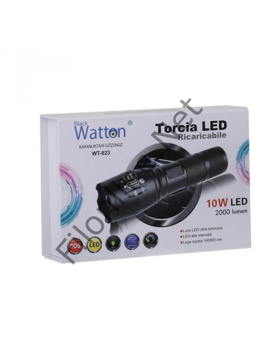 WATTON WT-023 EN GÜÇLÜ ŞARJLI EL FENERİ ALÜMİNYUM 4 MOD AYDINLATMALI EL FENERİ 