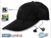 GİYİLEBİLİR UZAKTAN KUMANDALI ŞAPKA KAMERA MP3, BT SENSÖRLÜ HD ŞAPKA GİZLİ KAMERA