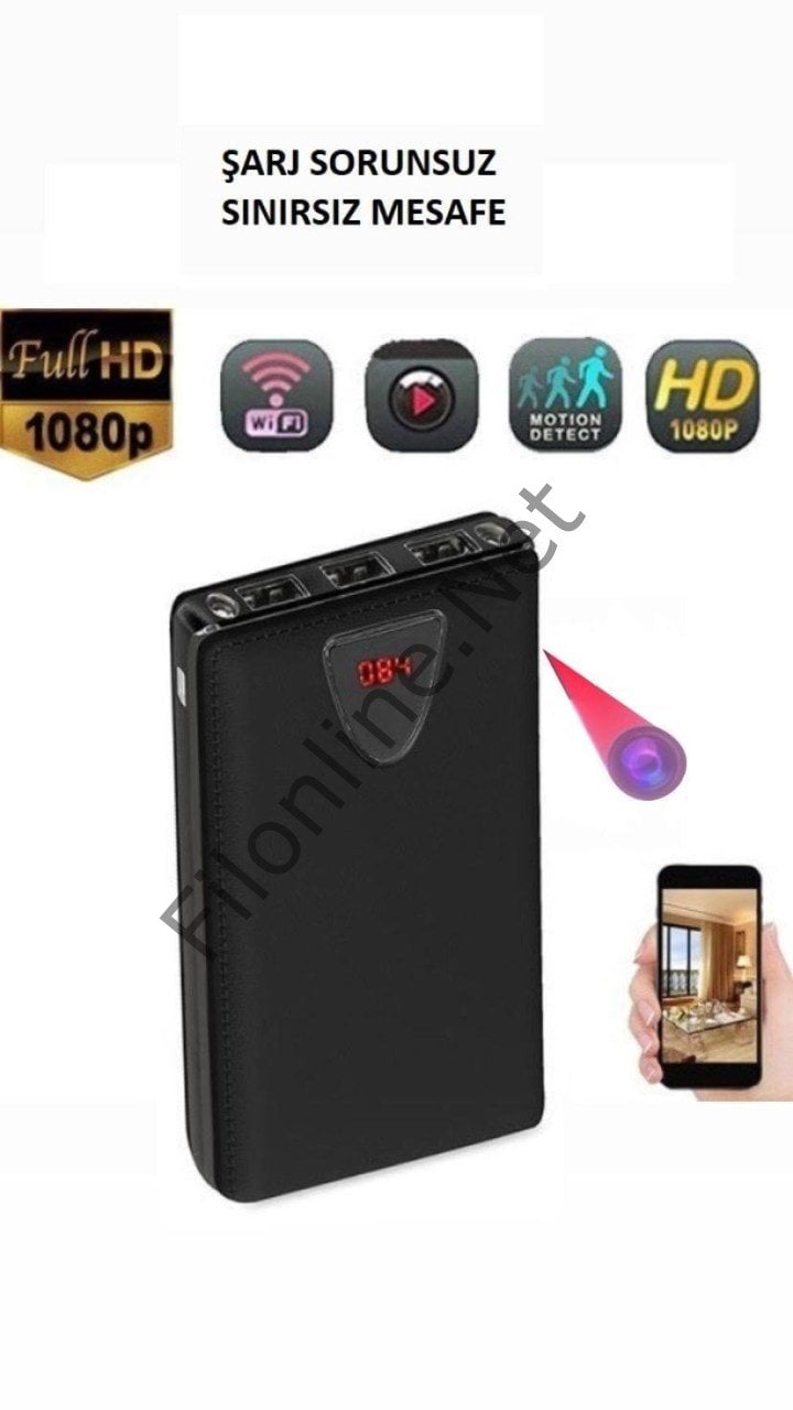 POWERBANK GİZLİ KAMERA FULL HD 4K 1080P WİFİ ŞARJ SORUNSUZ SINIRSIZ MESAFE UZAKTAN İZLEMELİ