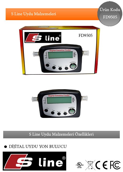 S-LİNE FD9505 Uydu Yön Bulucu Digital Satellite Finder Pusulalı