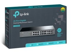 Tp-Link TL-SG1024D Switch 24 Port 10/100/1000 Mbps MDI/MDIX Destekli Switch Çelik Kasa Rack Mount