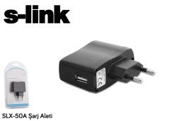 CEP TELEFONU ŞARJ ALETİ 5V/500MA LEDLİ GÖRSEL UYARI  50-60HZ ADAPTÖR+ŞARJ KABLOSU S-LINK SLX-50A