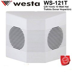 WESTA WS-121T Hoparlör Çift Yönlü Trafolu Duvar Hoparlörü