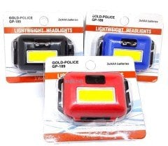GOLD POLICE GP-189 MAVİ  PİLLİ KAFA FENERİ PARLAK LED 3W KAFA LAMBASI