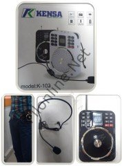 KENSA K-102 ÖĞRETMEN BEL ANFİSİ MİKROFONLU  FM RADYO USB SES KAYIT MÜZİK SEYYAR MEGAFON