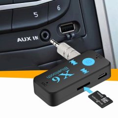 WIRELESS BT-X6 MÜZİK ALICISI BLUETOOTH 3.5MM AUX ADAPTÖR ARAÇ KİTİ KABLOSUZ MÜZİK ALICI ADAPTÖRÜ