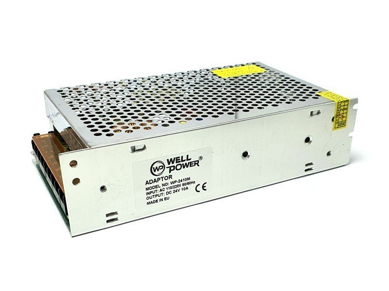 WELLPOWER WP-2410M ADAPTÖR METAL KASA 24V 10A AC 110-220V 50-60HZ METAL KASA ADAPTÖR