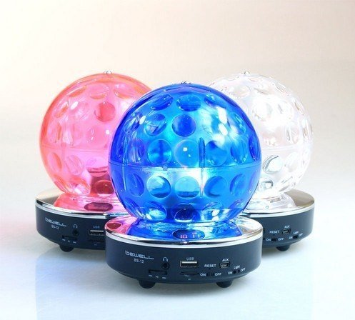 Bewell BS12 Multimedya Speaker FM Mini Işıklı USB Hoparlör Beyaz