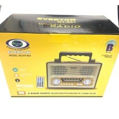 EVERTON RT-851 RADYO USB/SD/TF/FM/AM/SW/ BLUETOOTH ŞARJLI KUMANDALI DESTEKLİ NOSTALJİK RADYO