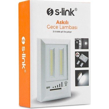 S-LINK SL-8700 GECE LAMBASI 3xAAA PİLLİ KADEME AYARLI SMD LEDLİ GECE  LAMBASI  2 ADET LEDLİ LAMBA