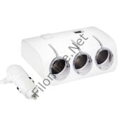 POWERMASTER PM-18952 12V/24V ÇİF USB'Lİ 3'LÜ OTO ÇAKMAK ÇOKLAYICI