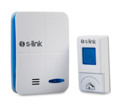 S-Link ZL-141 Kablosuz Kapı Zili 3xAA Beslemeli 32 Polifonik Melodi Beyaz Mavi Kablosuz Kapı Zili