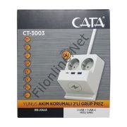 CATA CT-3003 YUNUS AKIM KORUMALI 2'Lİ  PRİZ 918 JOLUE 1,5 METRE KABLOLU  2 USB + 1USB-C ŞARJ PRİZ 