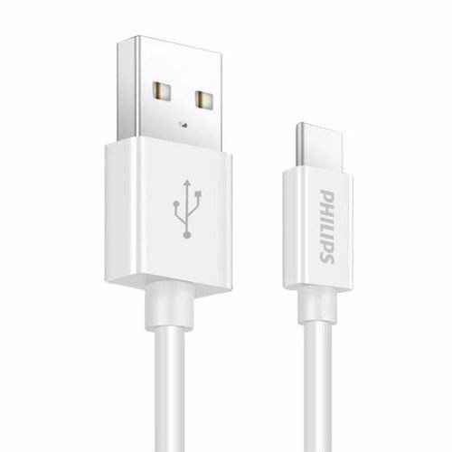 Philips DLC1510C/51 USB Type-C 3A Hızlı Şarj ve Data Kablosu Beyaz 3 Metre