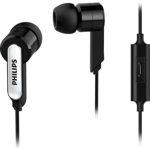 PHILIPS SHE1405BK KABLOLU KULAK İÇİ MİKROFONLU SİYAH KULAKLIK  
