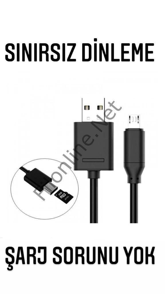 2511 GİZLİ SES KAYIT YAPAN TELEFEN ŞARJ KABLOSU 400 SAAT SES KAYIT DİNLEME CİHAZI SINIRSIZ DİNLEME
