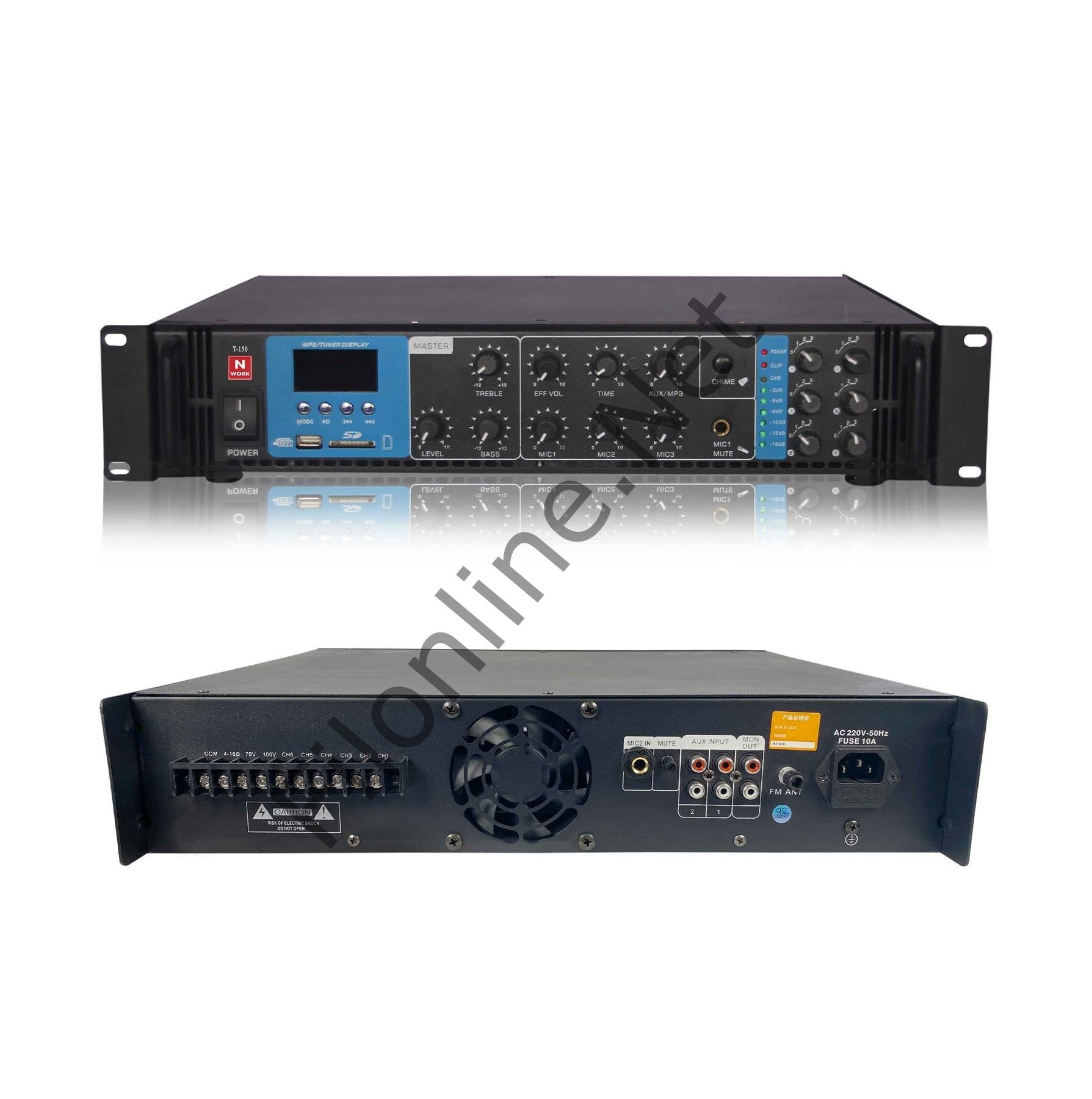 NWORK T-150 150W 6 ZONE VOLUME KONTROL HAT TRAFOLU MİKSER AMPLİFİKATÖR