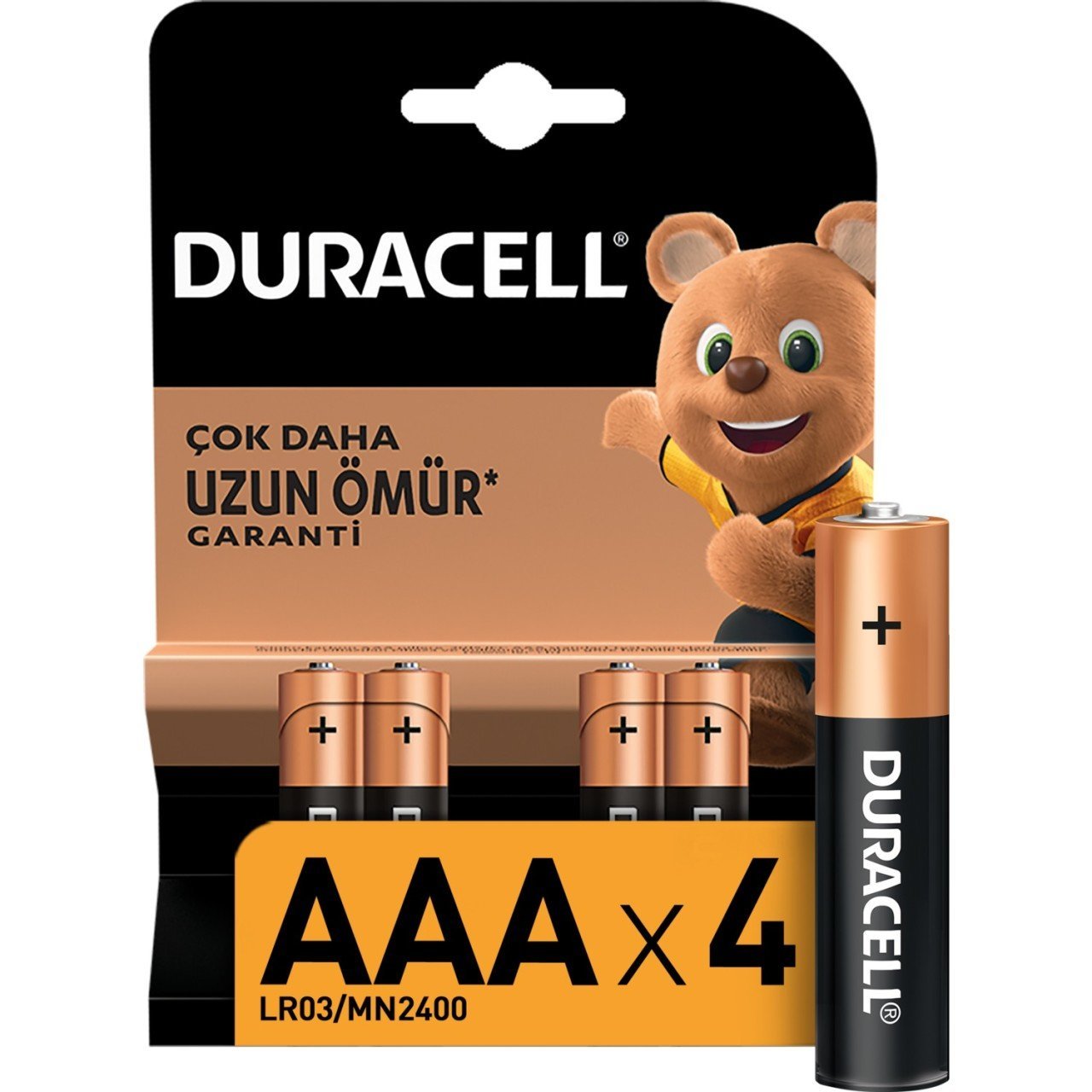 PİL AAA 1.5V ALKALİN 4'LÜ İNCE KALEM PİL DURACELL