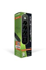 POWERMASTER 17021 PRİZ 3'LÜ 2 METRE KABLOLU 3 USB ÇIKIŞLI 3'LÜ AŞIRI YÜK KORUMALI PRİZ