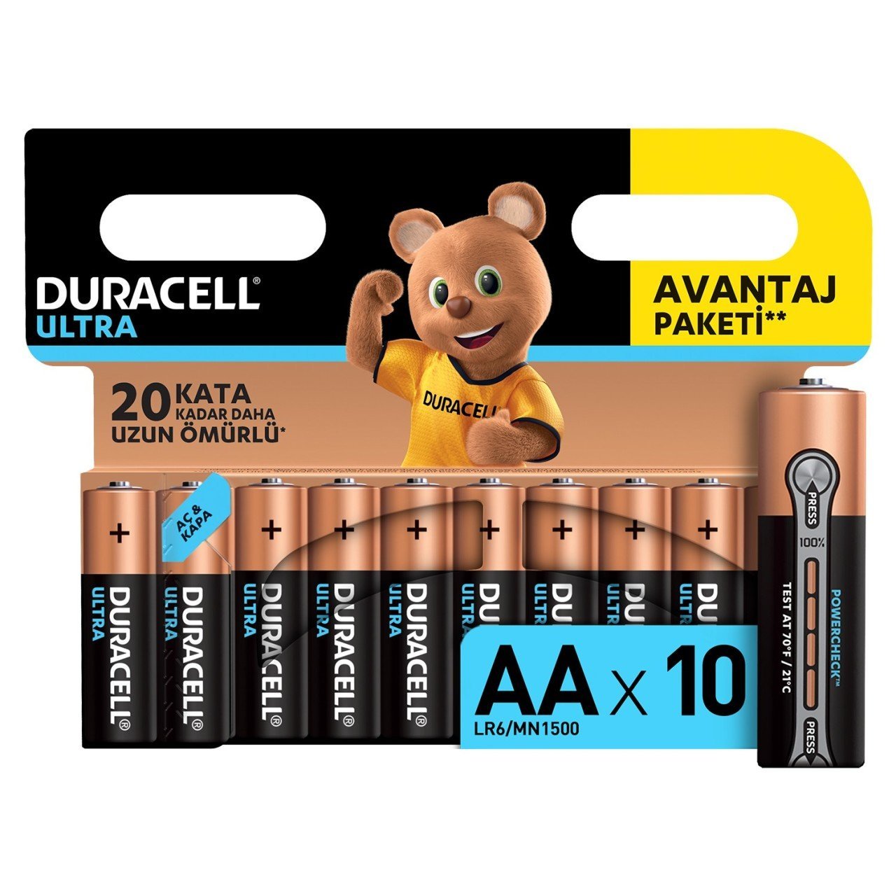 PİL AA 1.5V ALKALİN 10'LU KALEM PİL DURACELL