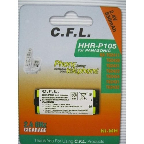 PİL 830 MAH 2.4V ŞARJ EDİLEBİLİR PANASONIC TELSİZ TELEFON PİLİ C.F.L  HHR-P105