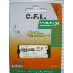 PİL 830 MAH 2.4V ŞARJ EDİLEBİLİR PANASONIC TELSİZ TELEFON PİLİ C.F.L  HHR-P105