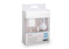 S-link IP-549 Telefon Şarj Seti 3'lü  iPhone 5 + iPad Mini 2000MA 3 in 1 Ev+Araç+Data Şarj Kablosu
