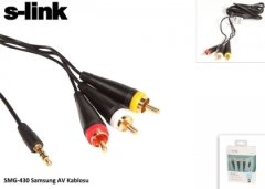 S-LINK SMG-430 AV KABLOSU 3.5MM JAK 1 RCA GİRİŞ 2RCA AUDIO ÇIKIŞLI SAMSUNG AV KABLOSU