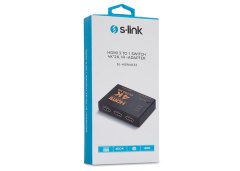 S-link SL-HSW4K33 3'Lü Hdmı Çoklayıcı HDMI 3 TO 1 SWITCH 4K*2K, IR +Adaptör