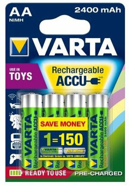 PİL  4!LÜ 2400 MAH AA ŞARJ  EDİLEBİLEN ALKALİN PİL USE IN TOYS PİL VARTA