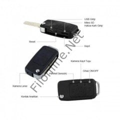 VOLKSWAGEN ANAHTARLIK GİZLİ KAMERA FULL HD 1080P GECE GÖRÜŞLÜ HAREKET SENSÖRLÜ SES VE VİDEO KAMERA