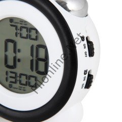 MASA SAATİ GÜNCEL TAKVİM+ ÇİFT ALARM SİSTEMİ  LED IŞIKLI LCD EKRAN SİYAH MASA SAATİ AVEC AV-708