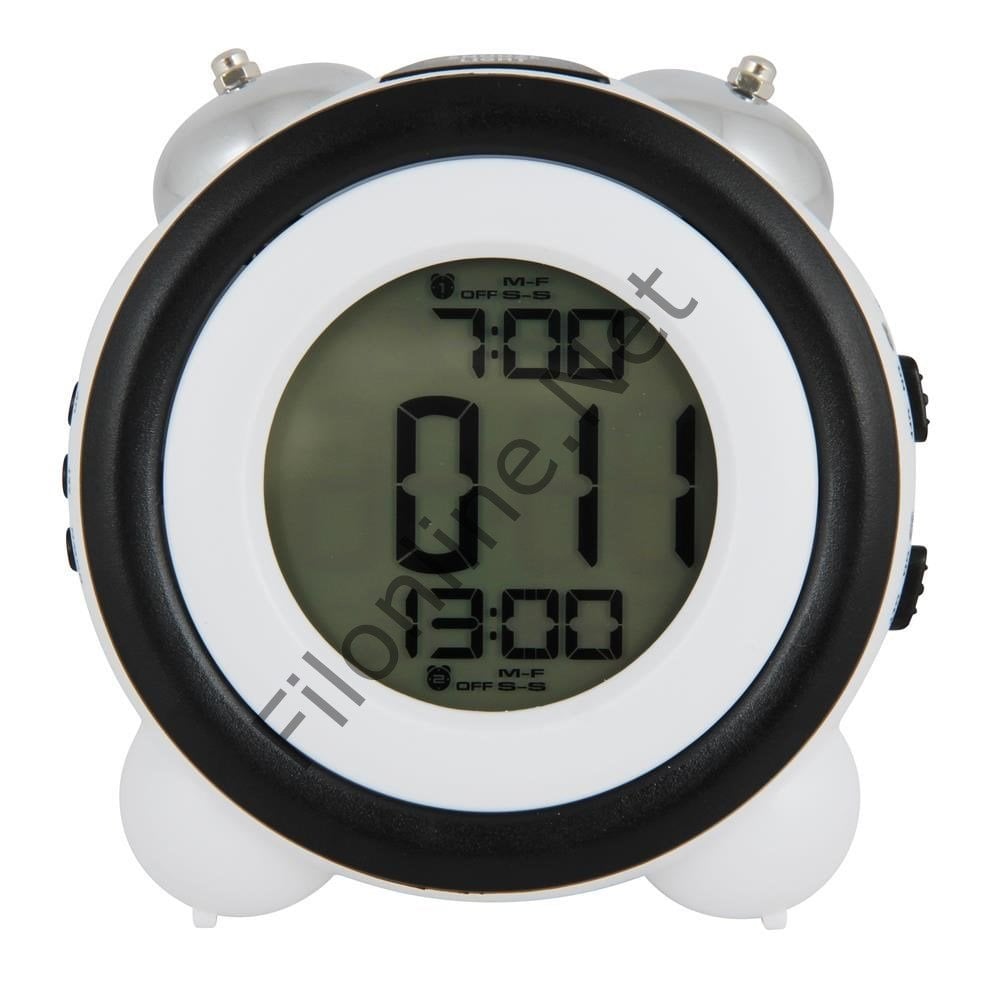 MASA SAATİ GÜNCEL TAKVİM+ ÇİFT ALARM SİSTEMİ  LED IŞIKLI LCD EKRAN SİYAH MASA SAATİ AVEC AV-708