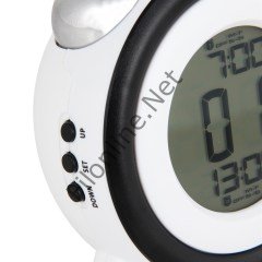 MASA SAATİ GÜNCEL TAKVİM+ ÇİFT ALARM SİSTEMİ  LED IŞIKLI LCD EKRAN SİYAH MASA SAATİ AVEC AV-708