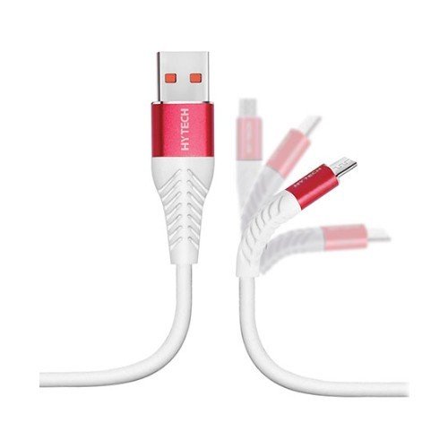 Hytech HY-X230 TELEFON ŞARJ CİHAZI 1.2M 3A 15W MİCRO USB DATA/ŞARJ KABLOSU KIRMIZI/BEYAZ
