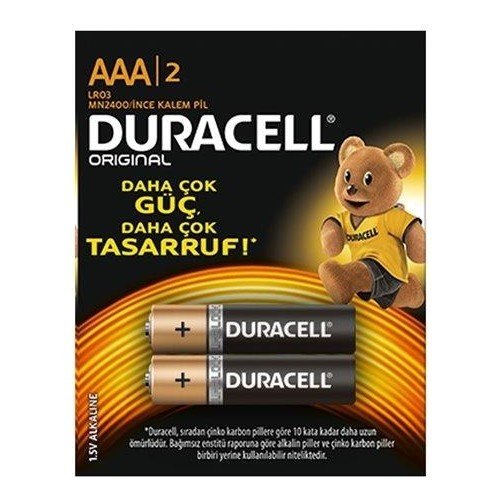 DURACELL ALKALİN İNCE KALEM PİL 1.5V 12'Lİ LR03/MN2400