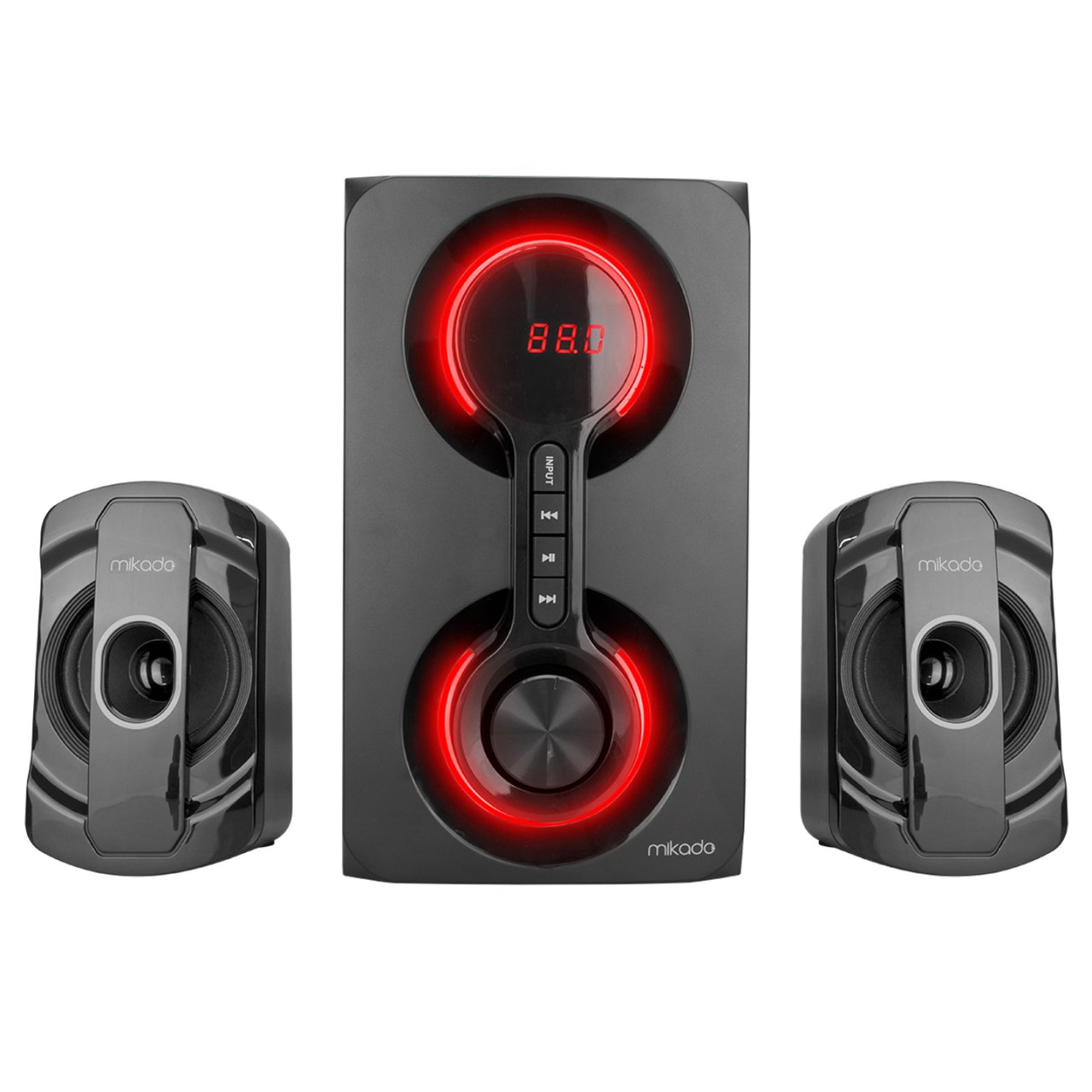 MİKADO MD-221BT SPEAKER 40W SİYAH USB + TF CARD + FM + BLUETOOTH 2+1 SPEAKER